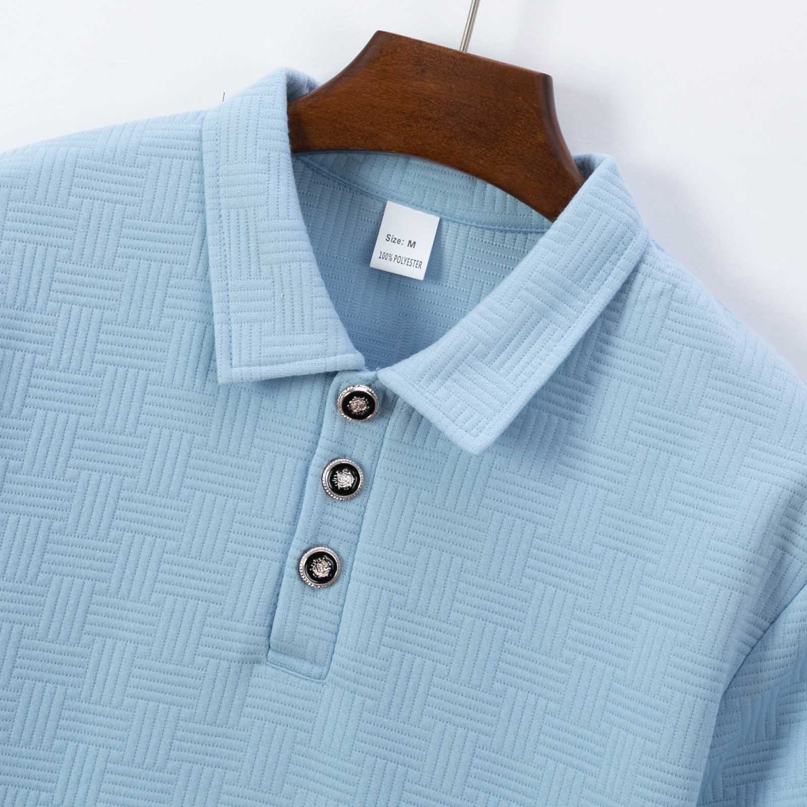 thumbnail image 4 of Camiseta de verano para hombre con solapa y cremallera, color liso, para actividades al aire libre, poliéster, adecuada para el día a día y el entrenamiento (S-XXXL), 4 of 8